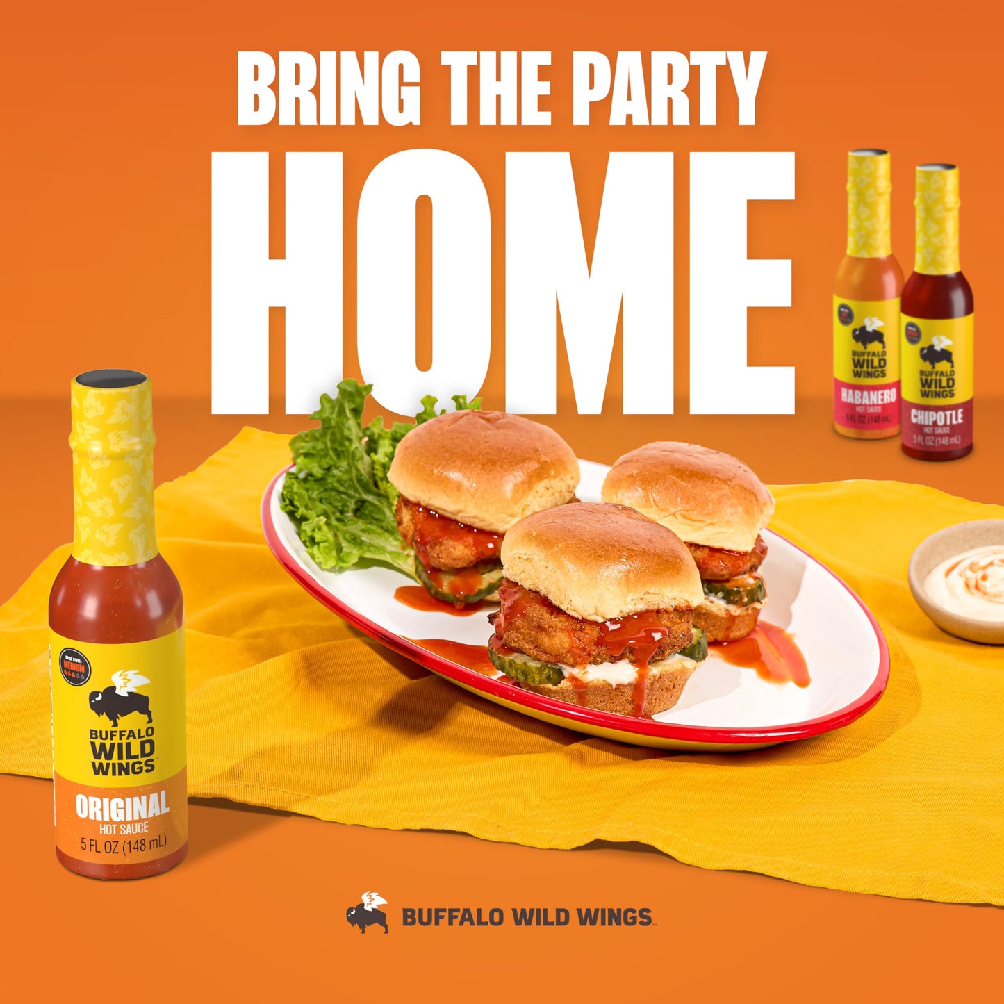 Buffalo Wild Wings Hot Sauce Gift Pack, Includes Classic, Habanero, and Chipotle Hot Sauces, 5 fl oz Bottles, Marinade, and Seas