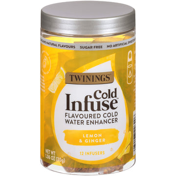 Twinings Cold Infuse Flavored Water Enhancer, Lemon & Ginger, 12 Infusers (Pack of 6)