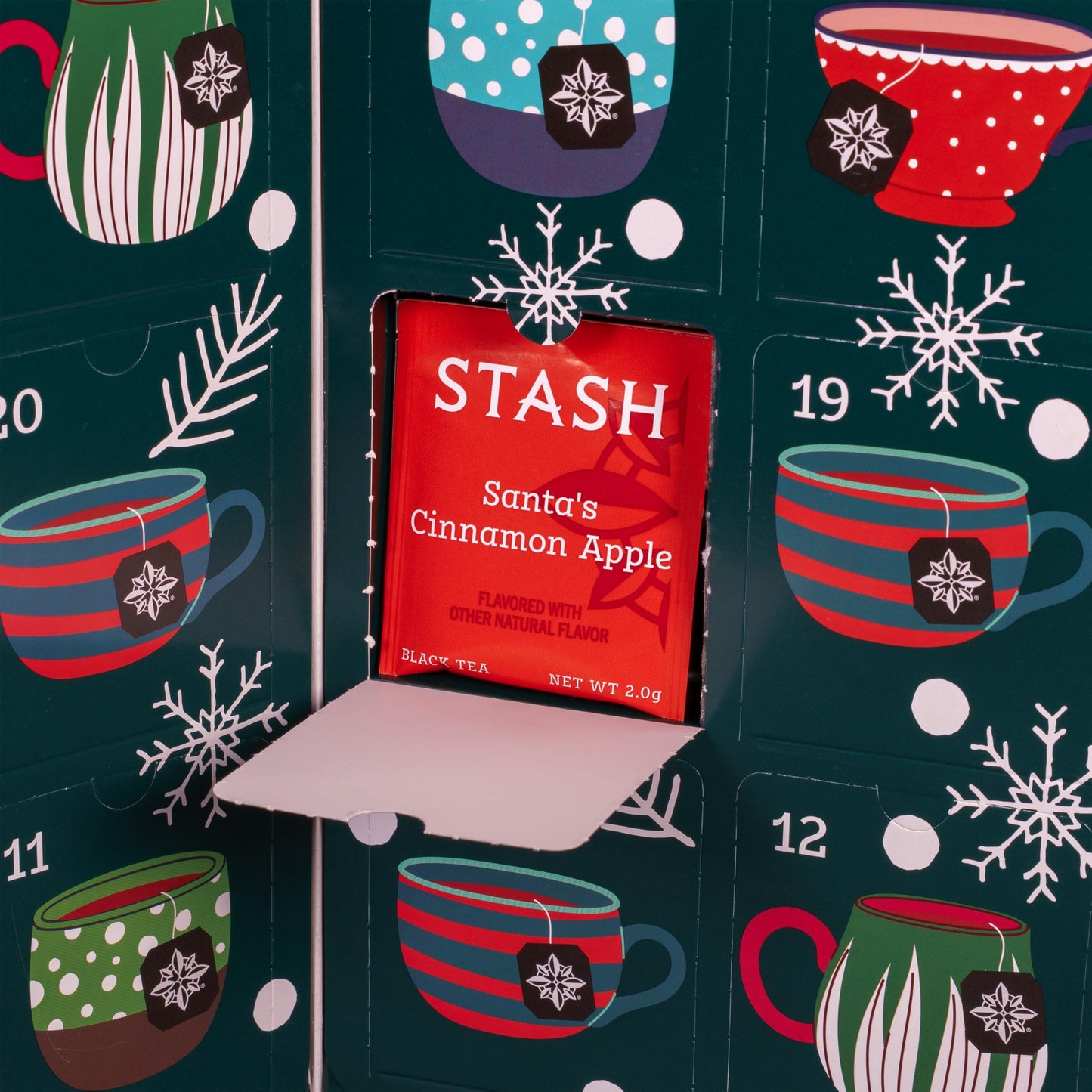 STASH Tea Advent Calendar 2025 – 24 Days Holiday Tea Sampler – Black, Green & Herbal Teas in Cardboard Packaging