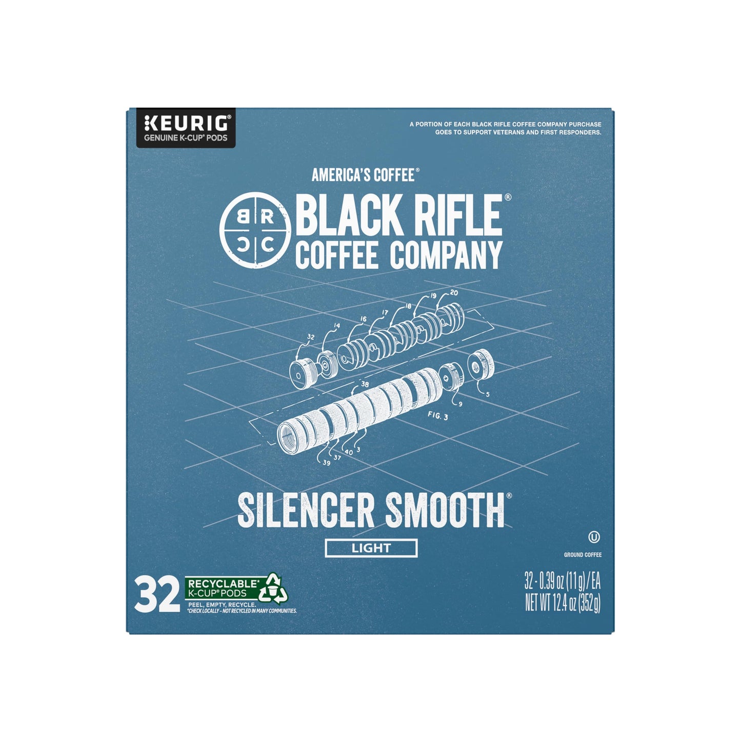Black  Coffee Company Silencer Smooth  Light Roast Coffee Pods  32 Single Serve Coffee Pods