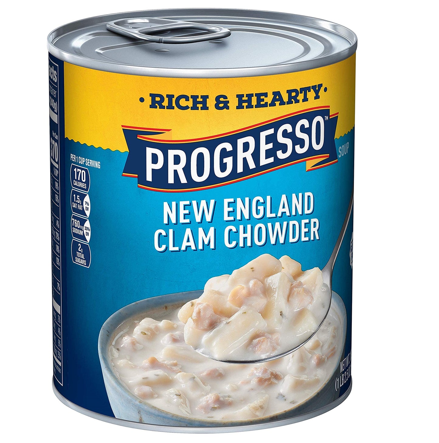 Progresso, Rich & Hearty Soup, Gluten Free, New England Clam Chowder, 18.5oz Can (Pack of 6)