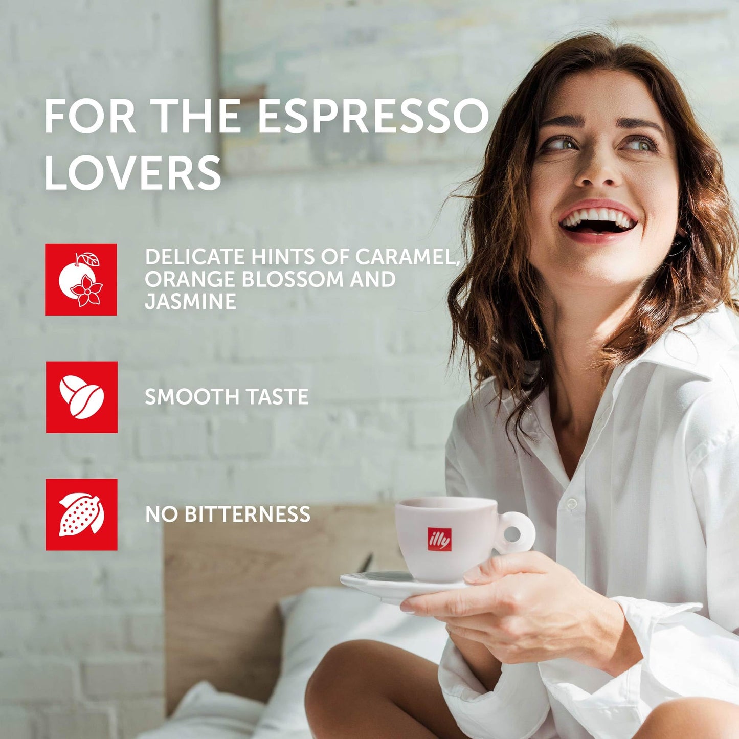 Illy Decaf Coffee IperEspresso Capsules - Single-Serve Coffee Pods - Decaffeinated Classico Medium Roast - Notes of Caramel  Chocolate  and Toasted Bread - 100% Arabica - 18 Count (Pack of 6)