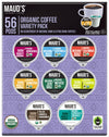 Maud'S Organic Coffee Pods Variety Pack, 56 Ct | 8 Assorted Coffee Flavors | 100% Organic Arabica Roasted Coffee | Solar Energy