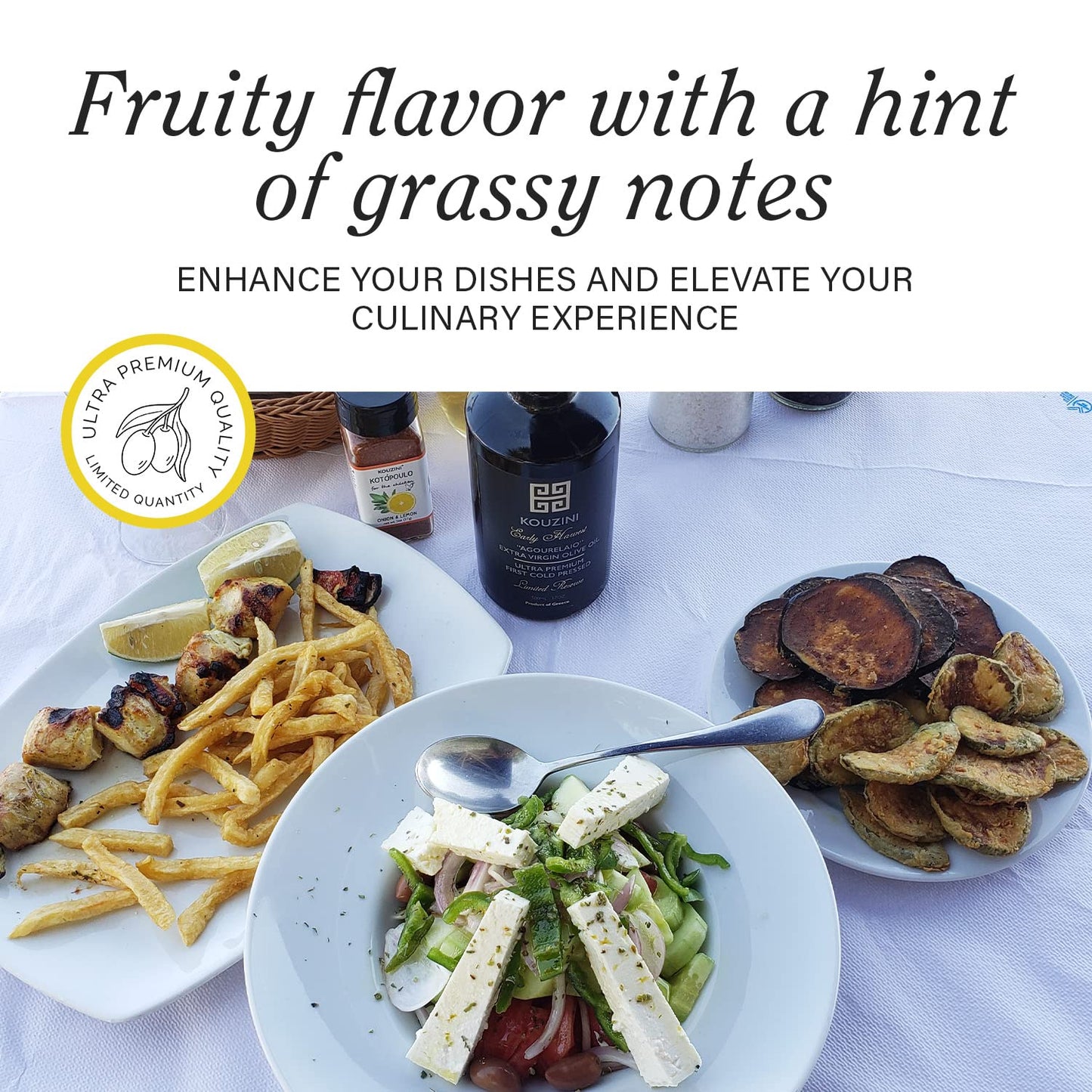 Kouzini Early Harvest Raw Agourelaio Extra Virgin Greek Olive Oil, Cold Pressed, Single Origin, High Polyphenol Evoo With Vibran
