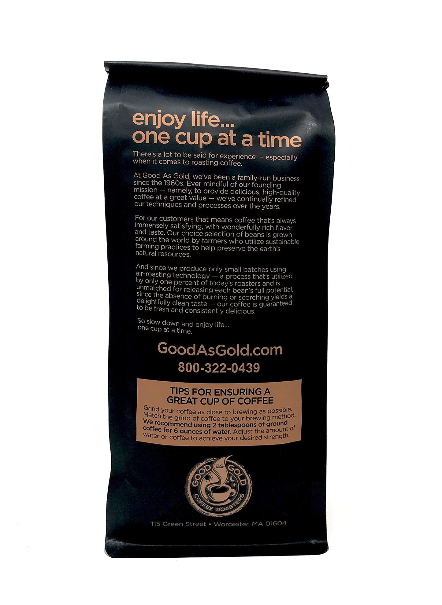Good As Gold Nicaragua Coffee Beans, Medium Roast, 12oz, Pack of 1