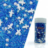 White Cross & Blue Series Sprinkles Edible Toppers Cake Decorating Mixed Size Cake Decorations Cupcake Toppers Cookie Decorating