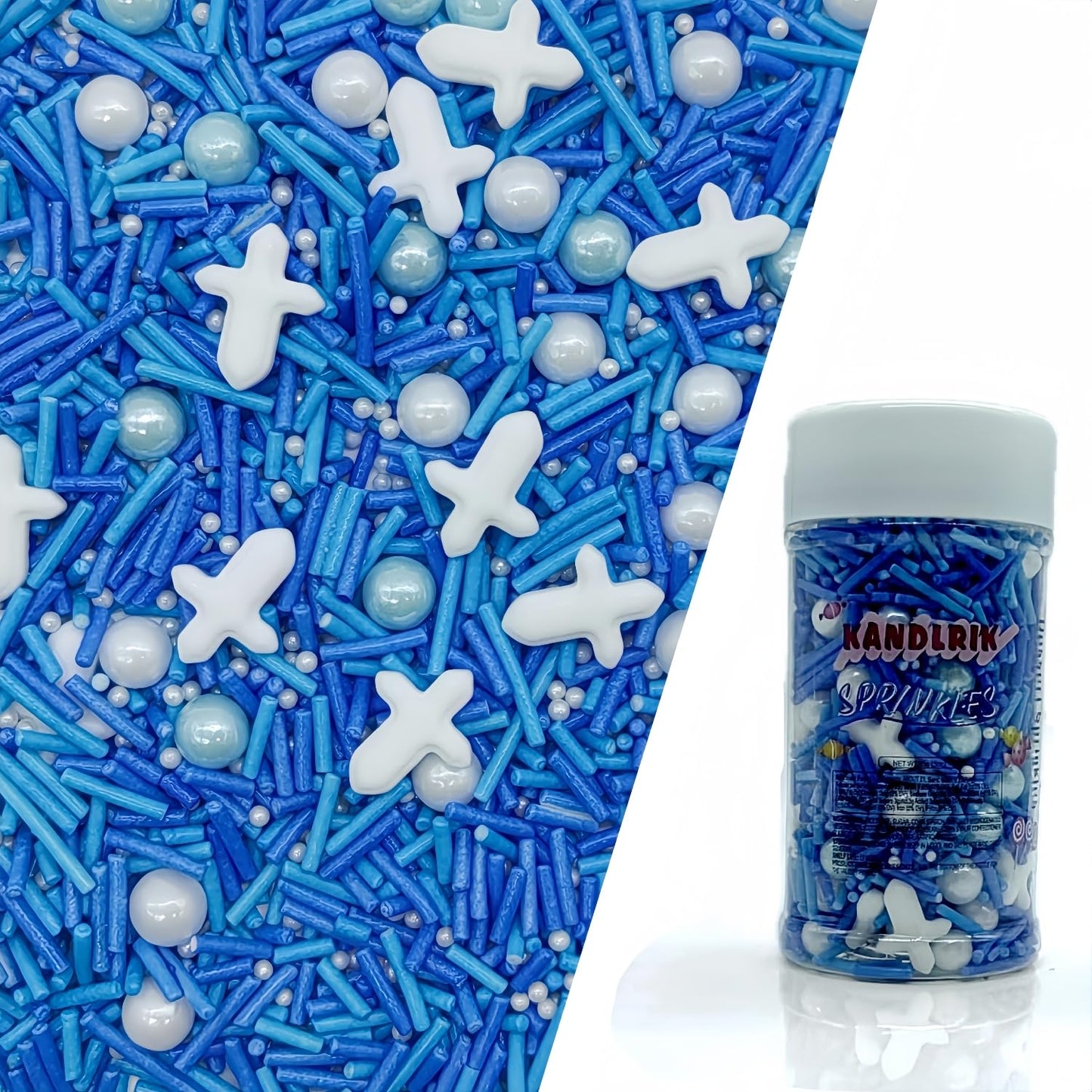 White Cross & Blue Series Sprinkles Edible Toppers Cake Decorating Mixed Size Cake Decorations Cupcake Toppers Cookie Decorating