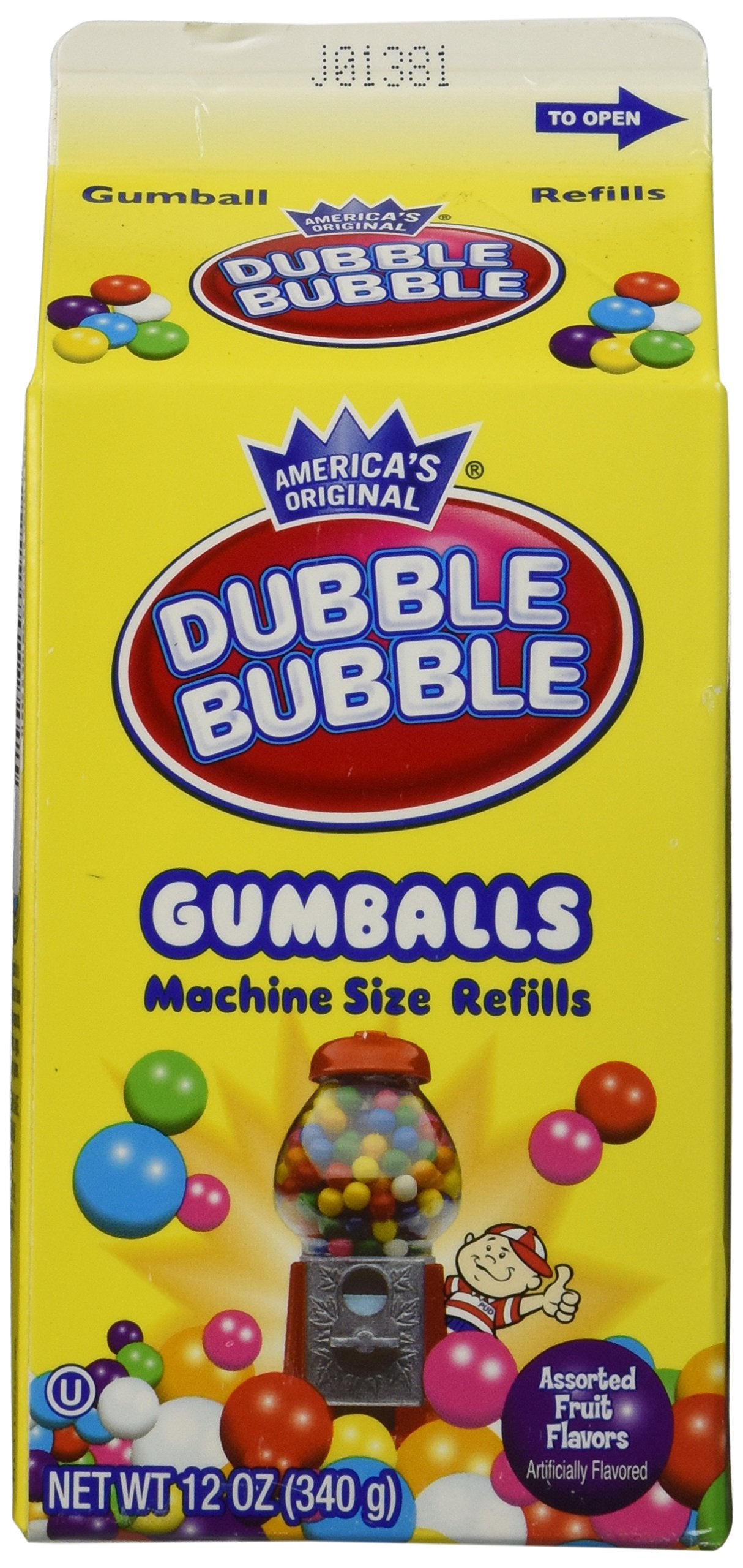 Dubble Bubble Gumballs Machine Size Refills 12 Oz. Carton