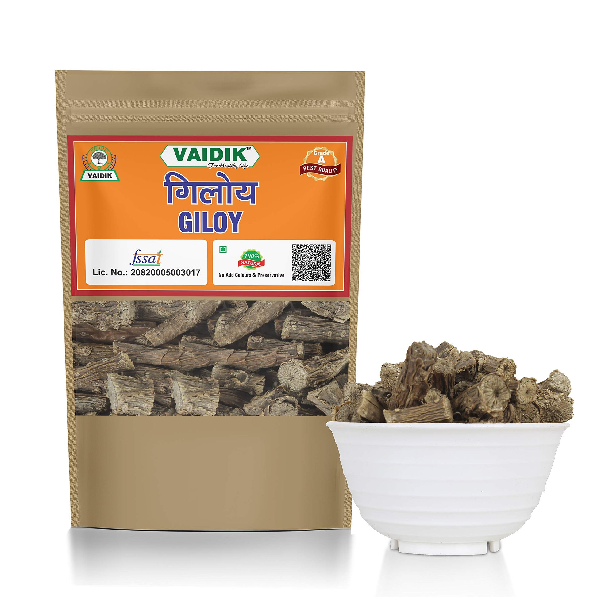 Vaidik Organic & Natural Whole/Raw Giloy - Geeloh - Guduchi - (300 Grams)