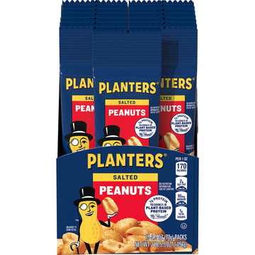 PLANTERS Salted Peanuts Snack Nuts, 2.5 oz, 15-Pack, Perfect for On-the-Go Snacking