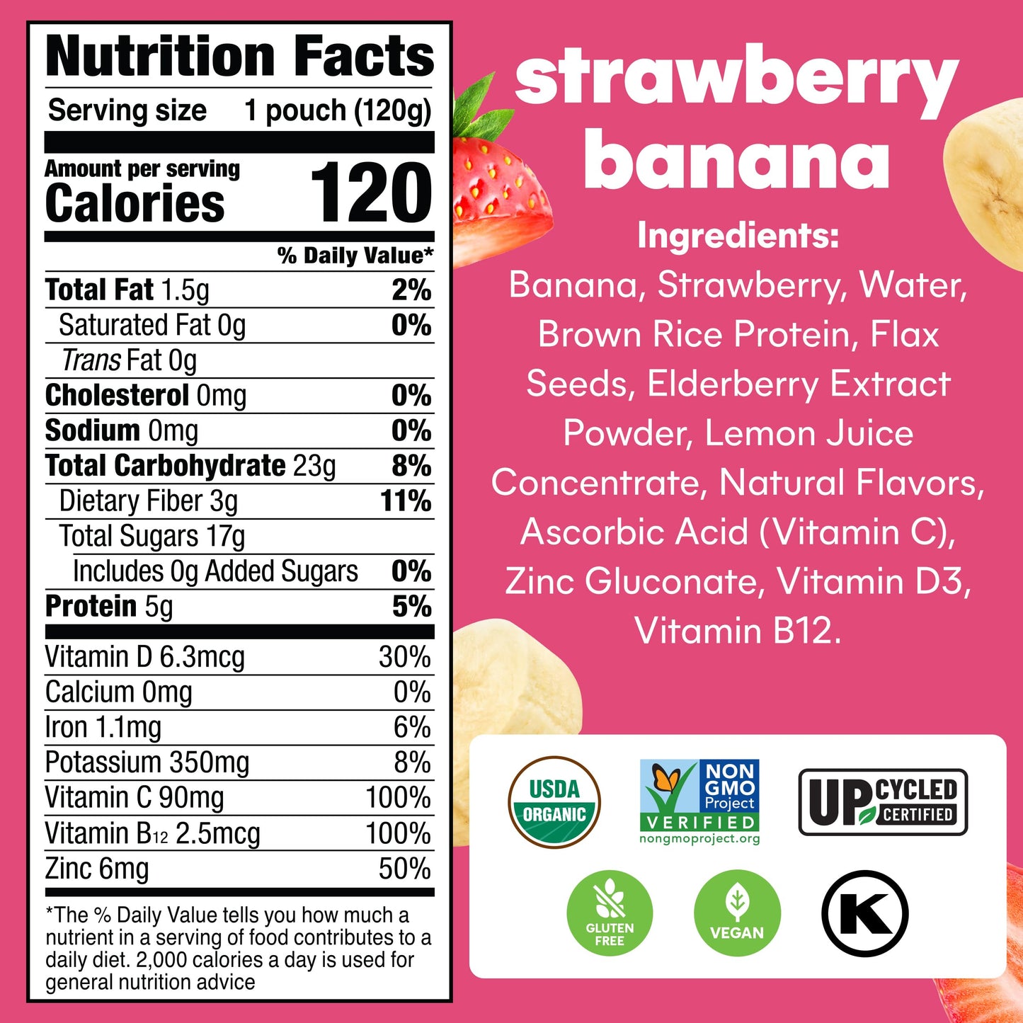 Noka Organic Strawberry Banana Superfood Smoothie 4Pk, 4.22 Oz