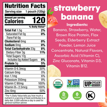 Noka Organic Strawberry Banana Superfood Smoothie 4Pk, 4.22 Oz