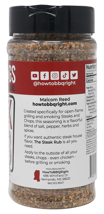 reduceer Hogs Steak Rub - Championship BBQ Seasoning for Beef, Steak, Burgers - 11 Ounces