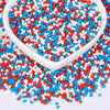 Twisweet Edible Patriotic Nonpareils, Red White and Blue Sprinkles for Cake Decorating, 4th of July Mini Pearl Sprinkles, Patrio