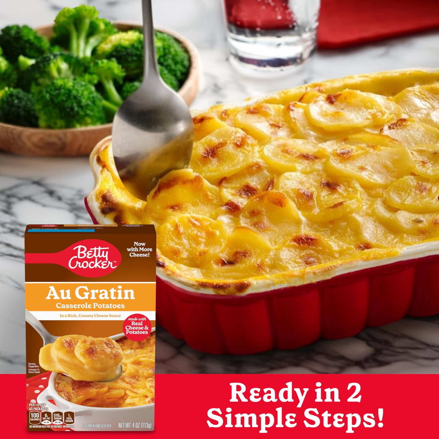 Betty Crocker Au Gratin Casserole Potatoes, Made With Real Cheese, 4 Oz Box