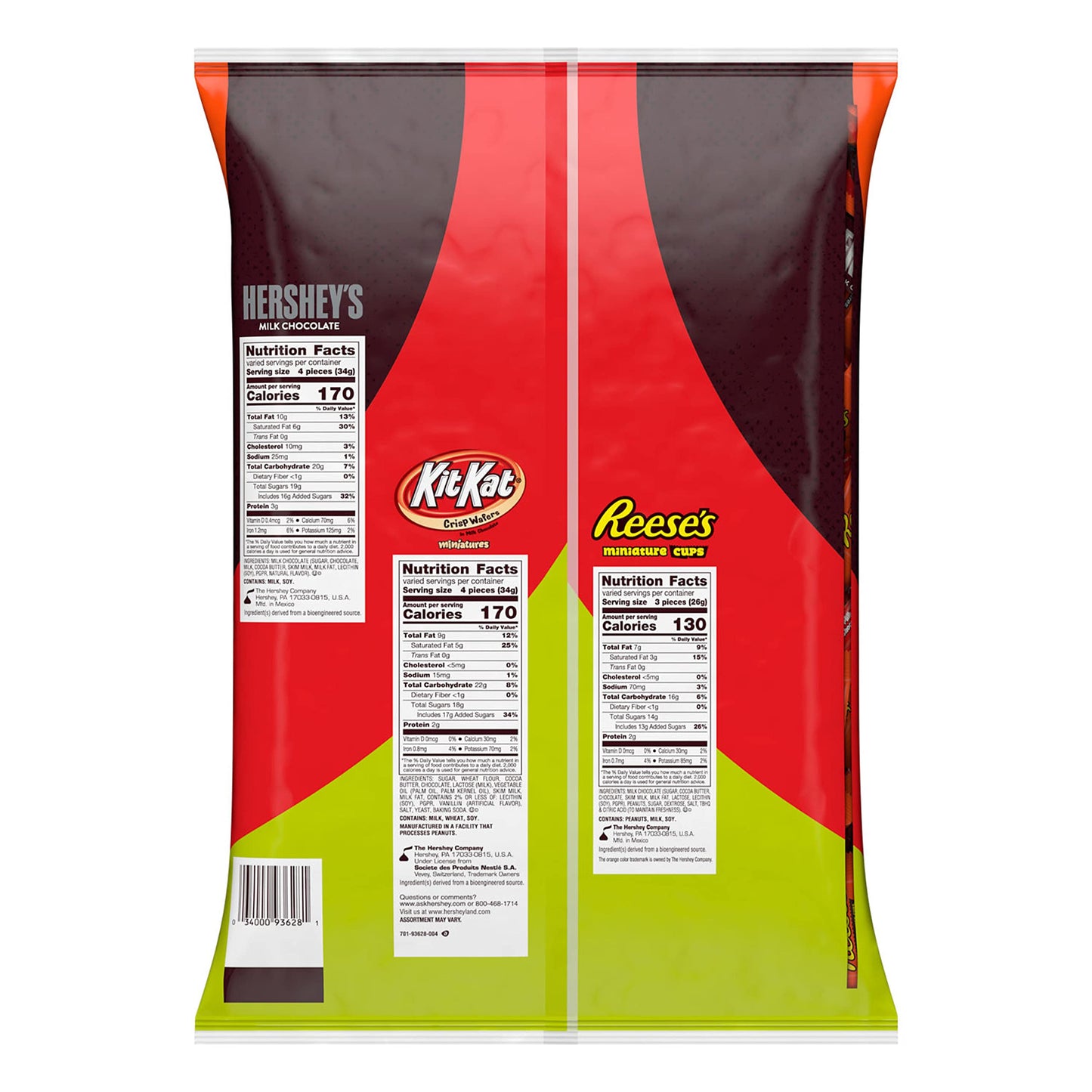 HERSHEY'S, KIT KAT and REESE'S Assorted Milk Chocolate Candy Variety Bag, 80.39 oz (265 Pieces)