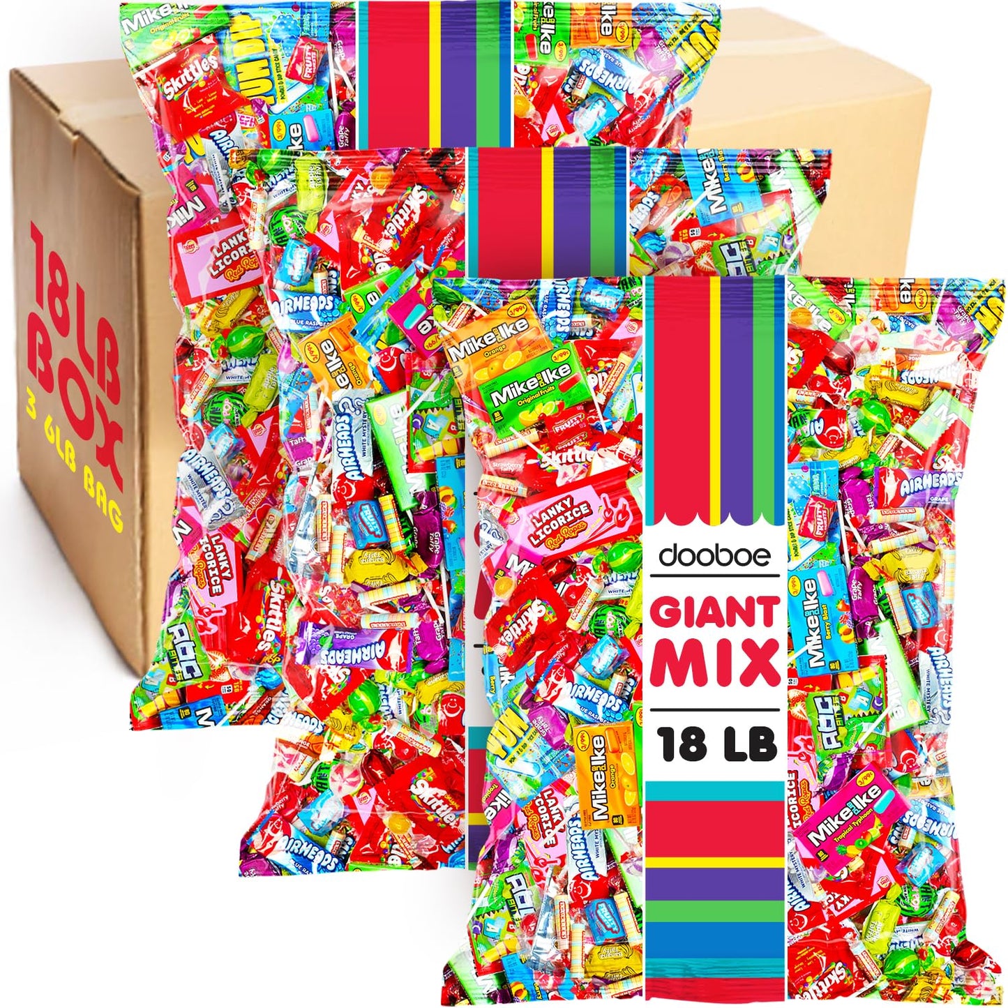 Big Bulk Candy - 25 Pounds - Wholesale Assorted Candies - Individually Wrapped - Favor Treats Birthday, Schools, Offices, Camps,