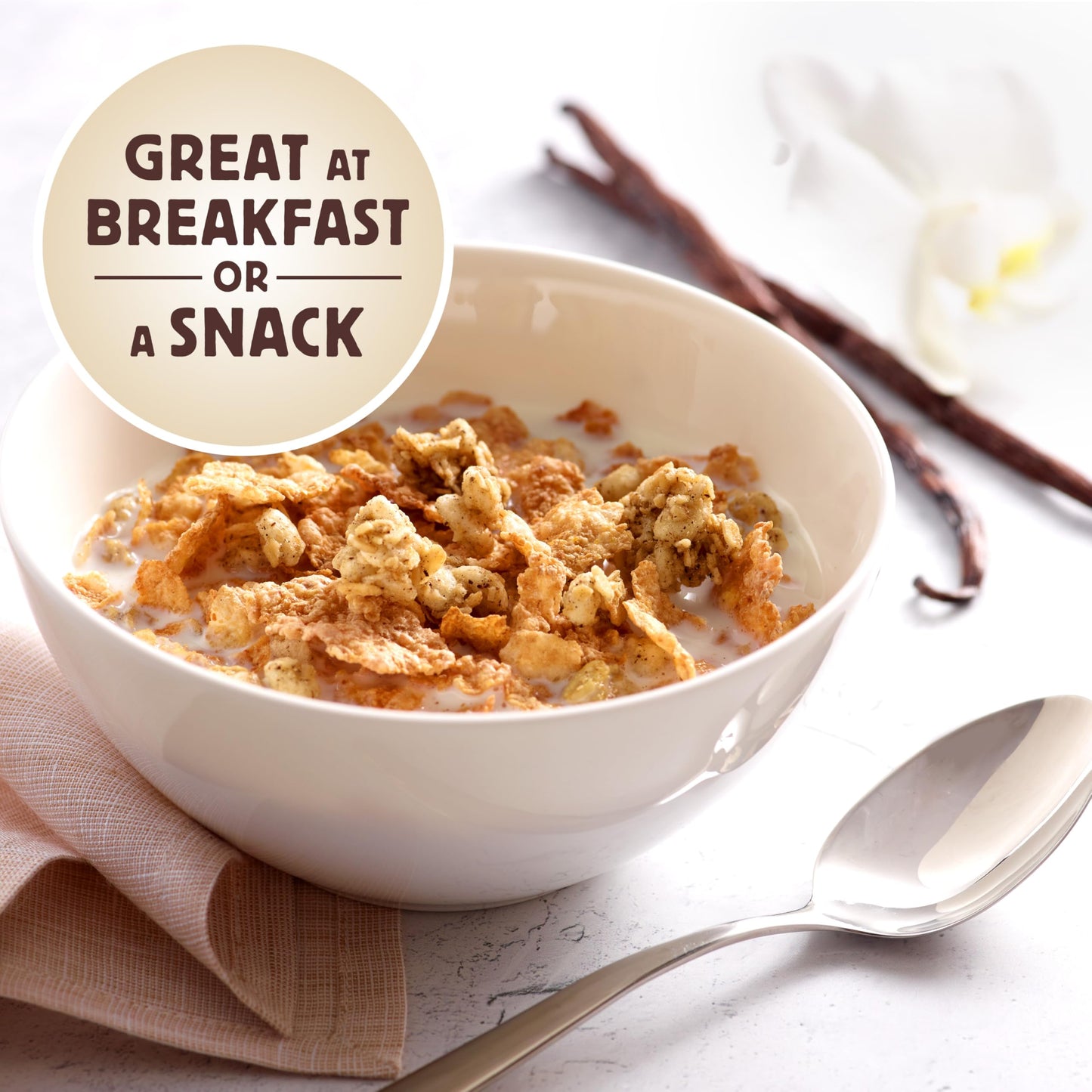 Post Honey Bunches Of Oats Vanilla Breakfast Cereal, Vanilla Cereal With Oats And Granola Clusters, 12 Oz Box