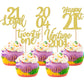 ZHUOWEISM 30PCS Cupcake Toppers for 21st Birthday Decorations Gold