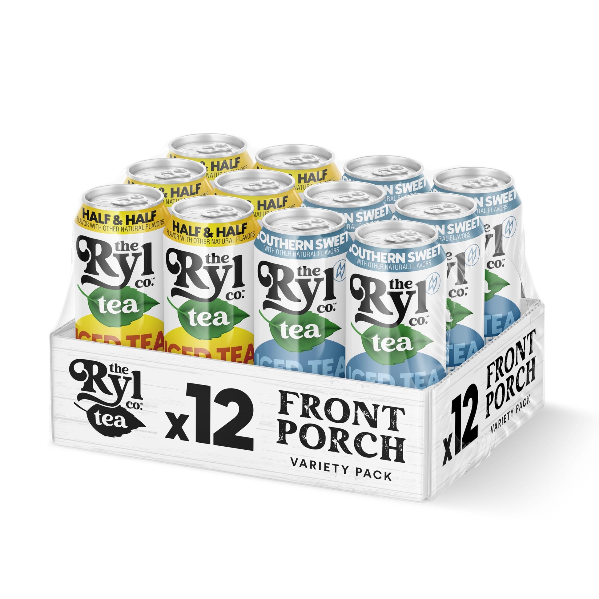 Ryl Iced Tea Front Porch Pack  Sweet Tea and Half N Half - Antioxidant Superblend  No Artificial Ingredients  Zero Sugar  Five Calories  Low Carb  Non-GMO  Made in the USA  12-Pack  16 Fl Oz