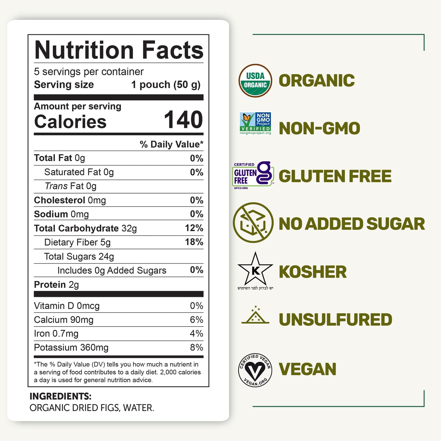 Happy Village Organic Soft Dried Figs On The Go - 3 Bags (15 Individual Portion Packs) | Healthy, Organic, Non-Gmo, Vegan, Koshe