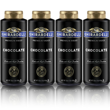 Ghirardelli Chocolate Flavored Sauce Squeeze Bottles | 16 Oz (Pack Of 4) | Rich Classic Chocolate Dessert Topping For Coffee Drinks  Ice Cream  And Baking Recipes