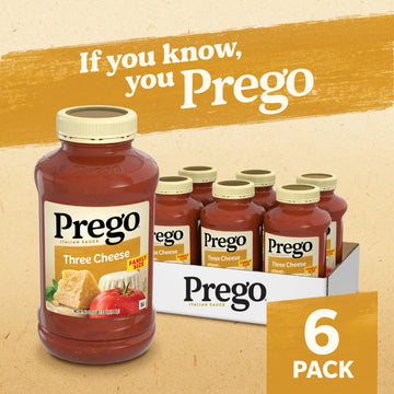 Prego Three Cheese Pasta Sauce, 45 Oz Jar (Case of 6)