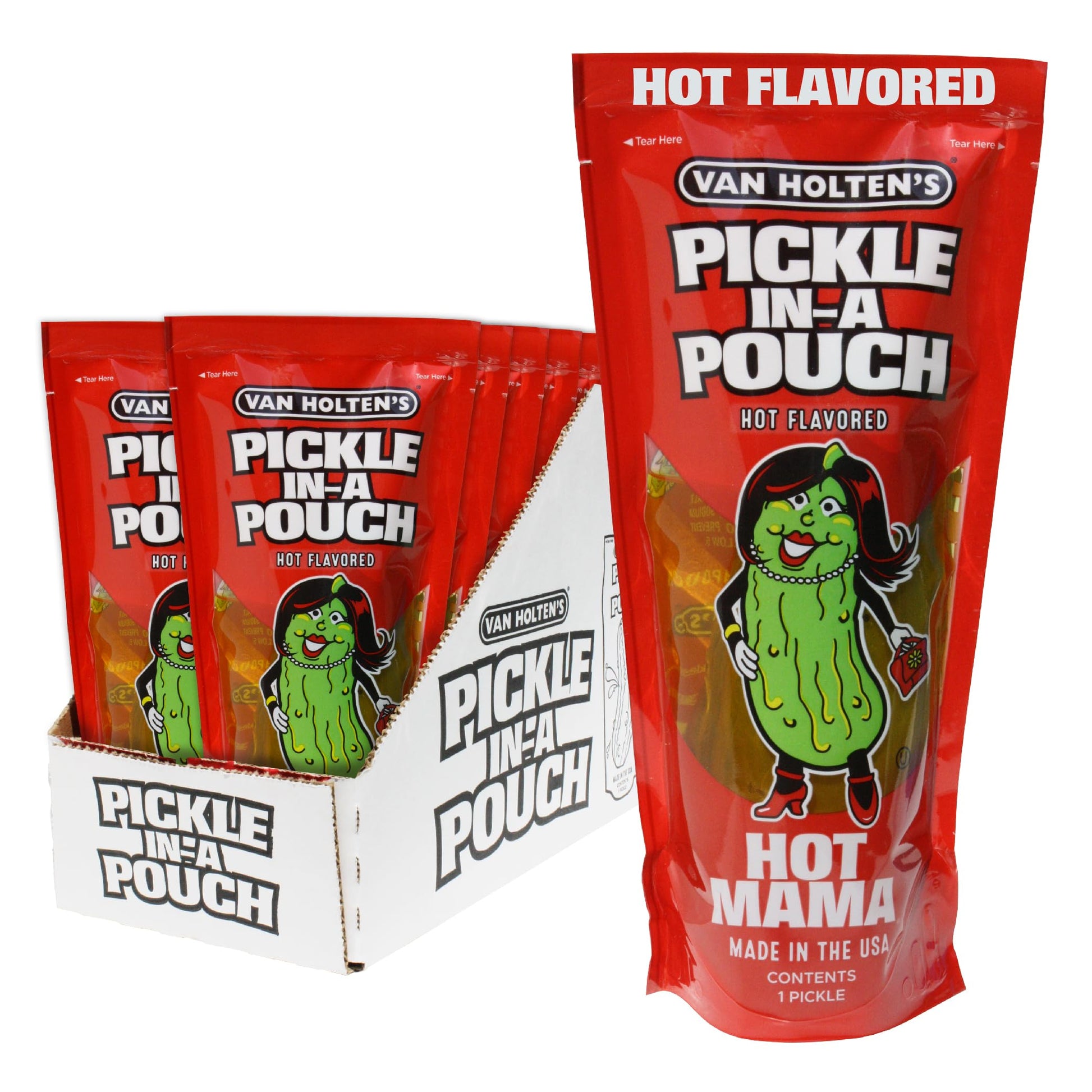 Van Holten'S Pickles - Hot Mama Pickle-In-A-Pouch - 12 Pack
