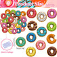 Fyeoxle 36Pcs Edible Donut Cupcake Toppers Wafer Paper Sweet Donuts Cupcake Picks Edible Donut Party Cupcake Decorations For Swe