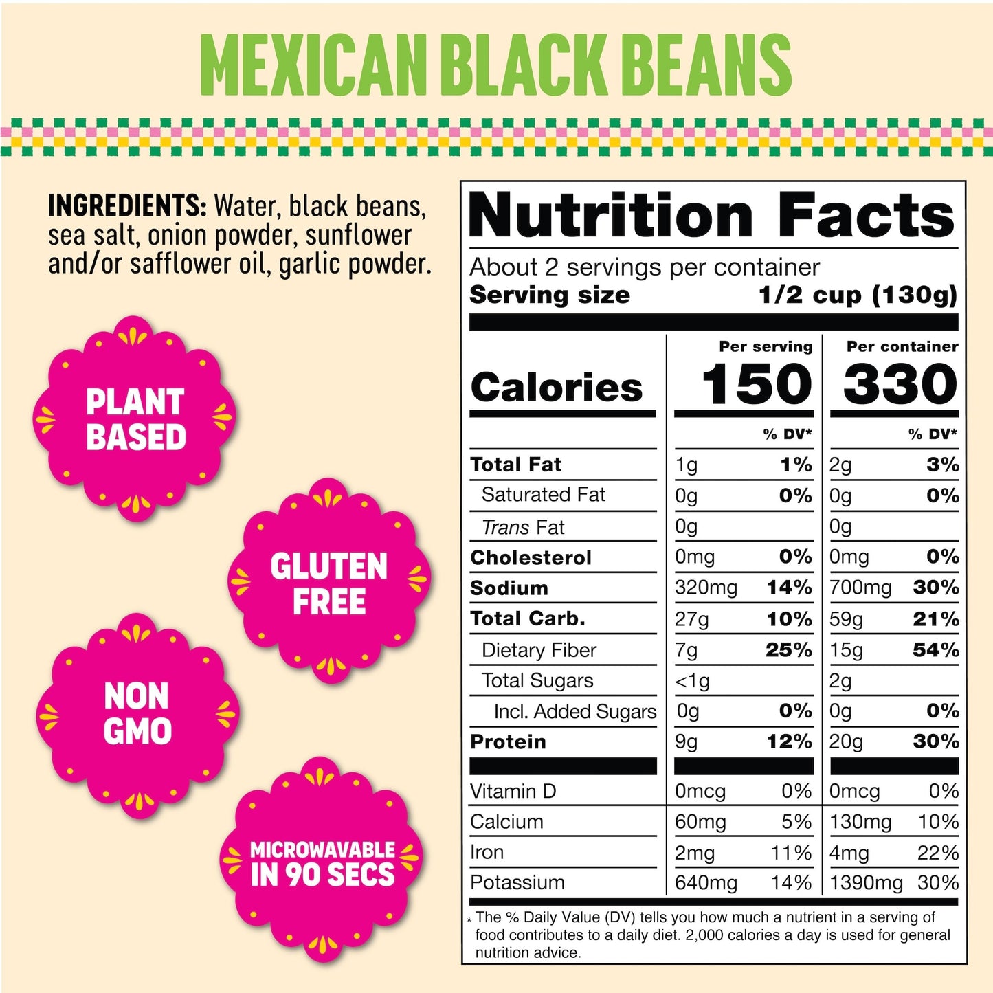 Somos Mexican Black Beans - Gluten Free, Non-Gmo, Vegan & Microwavable Meals Ready To Eat - Delicious, Healthy & Convenient - Pe