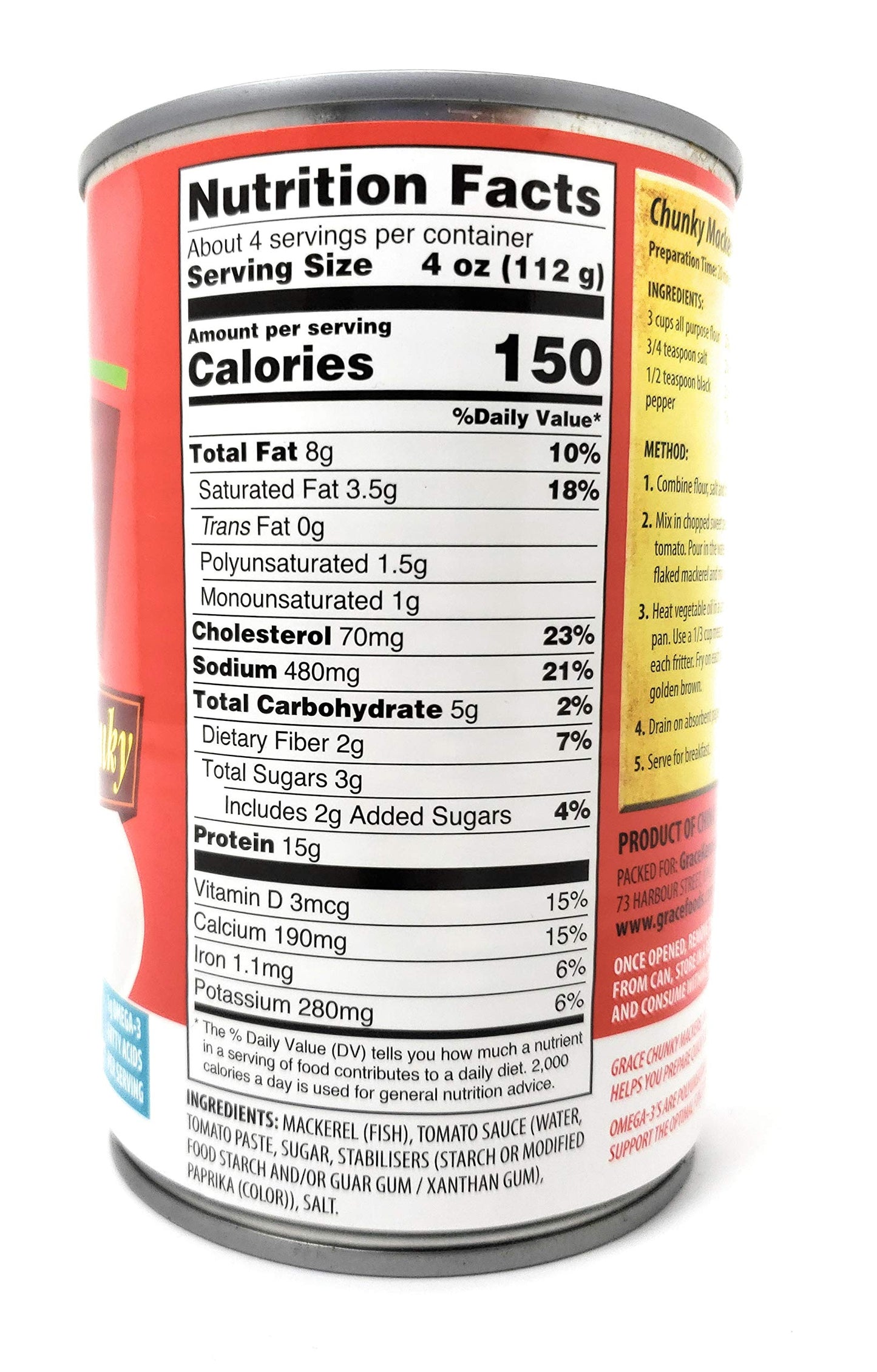 Grace Chunky Mackerel In Tomato Sauce 15oz - 2 Pack - Canned Mackerel