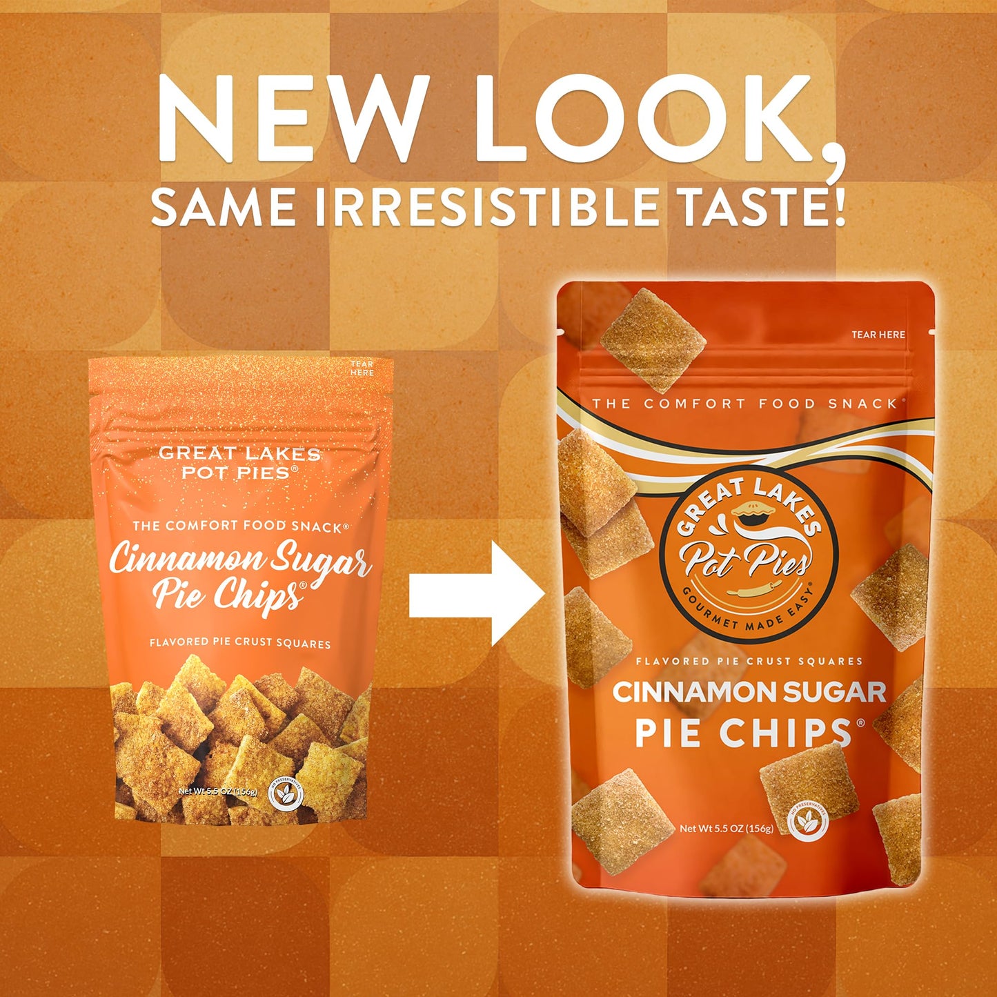 Great Lakes Pot Pies - Cinnamon Sugar Pie Chips - Crunchy Cookie Crisp - Buttery Cinnamon Snacks for mature-themeds & Kids - Cinnamon ers - 1 Pack