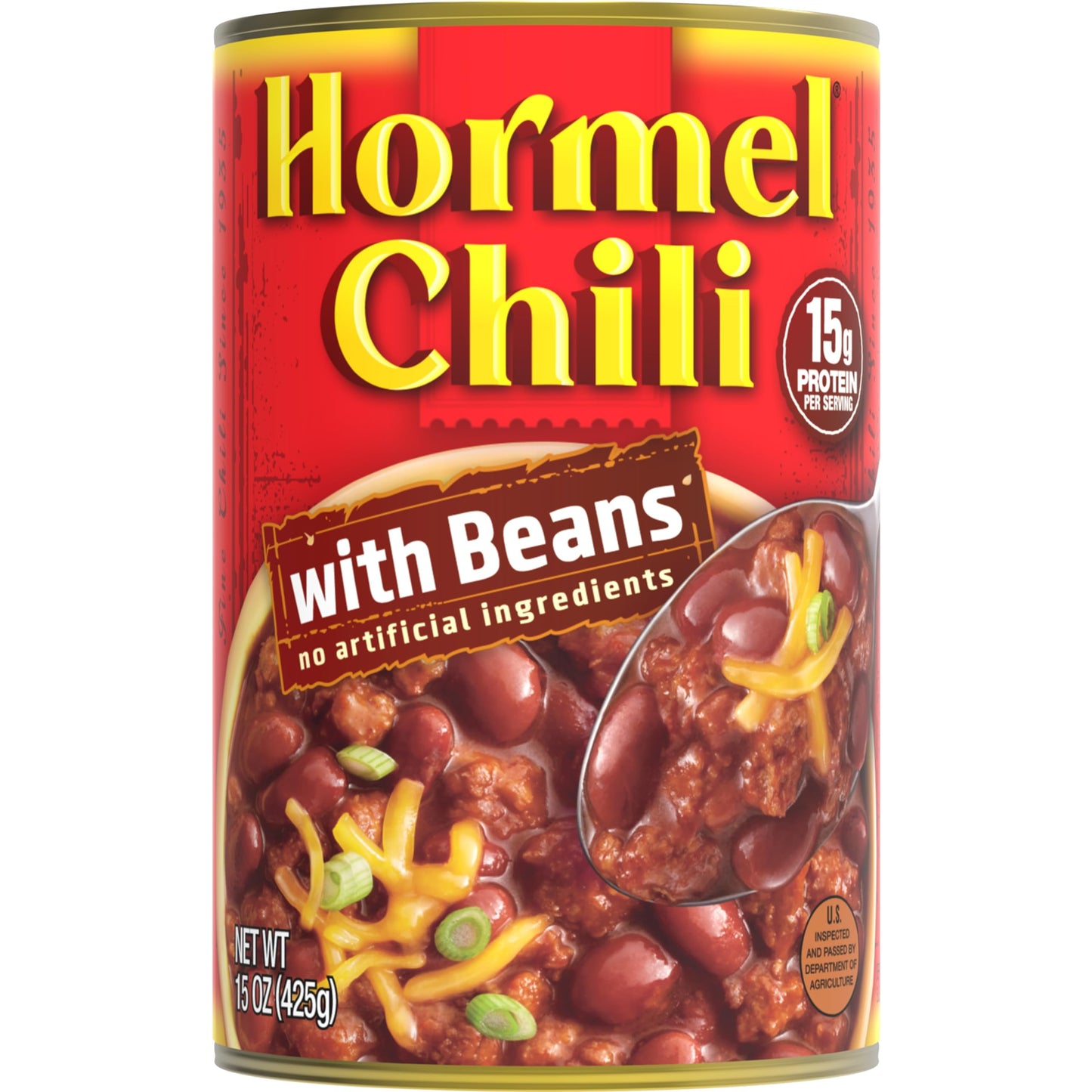 Hormel Chili with Beans, 15 oz (Pack of 12), KONGZEE, Canned Chili