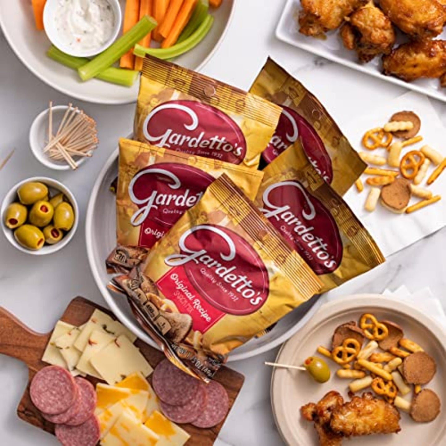 Gardettos Original Recipe Snack Mix, Crunchy Breadsticks, Pretzels & Roasted Rye Chips, Kosher Snacks Multipack, 10 Single-Serv