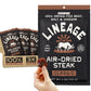 Lineage Provisions 100% Grass Fed Air-Dried Steak - Nutrient-Dense Carnivore Snacks - Tender Beef Jerky Bites - Keto-Friendly Steak Jerky - Zero Sugar  Zero Carbs - 64 grams of protein - 3-Pack