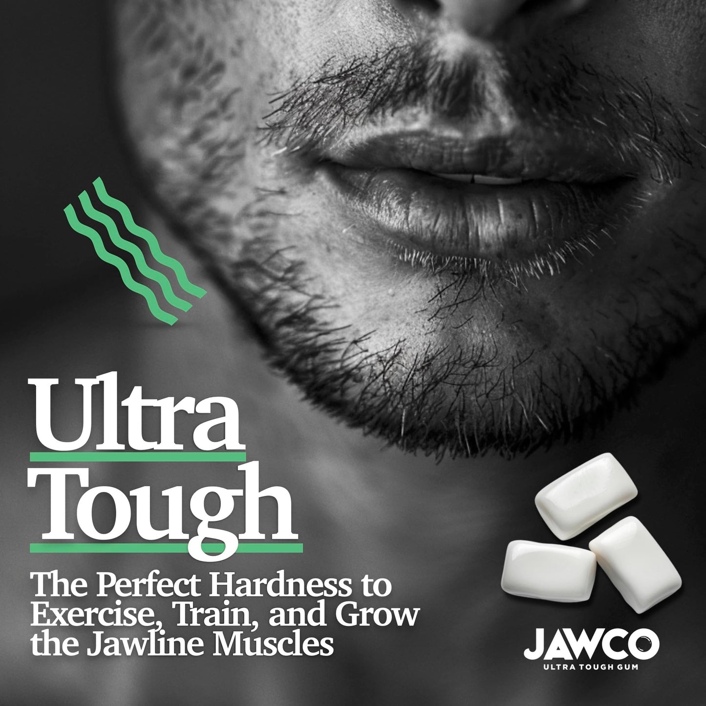 Jawcko Ultra-Tough Jawline Chewing Gum | Get A Stronger, Squarer Jawline | Mighty Mint Jaw Training Hard Gum | Chisel, Sculpt, Tone Your Jaw | 15X Hardness | Facial Fitness Mewing Gum | 40 Pieces/Pack
