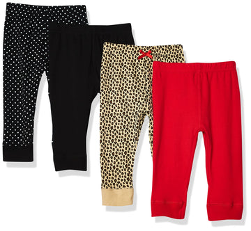 Hudson Baby Unisex Baby Cotton Pants And Leggings Basic Leopard, 4 Toddler