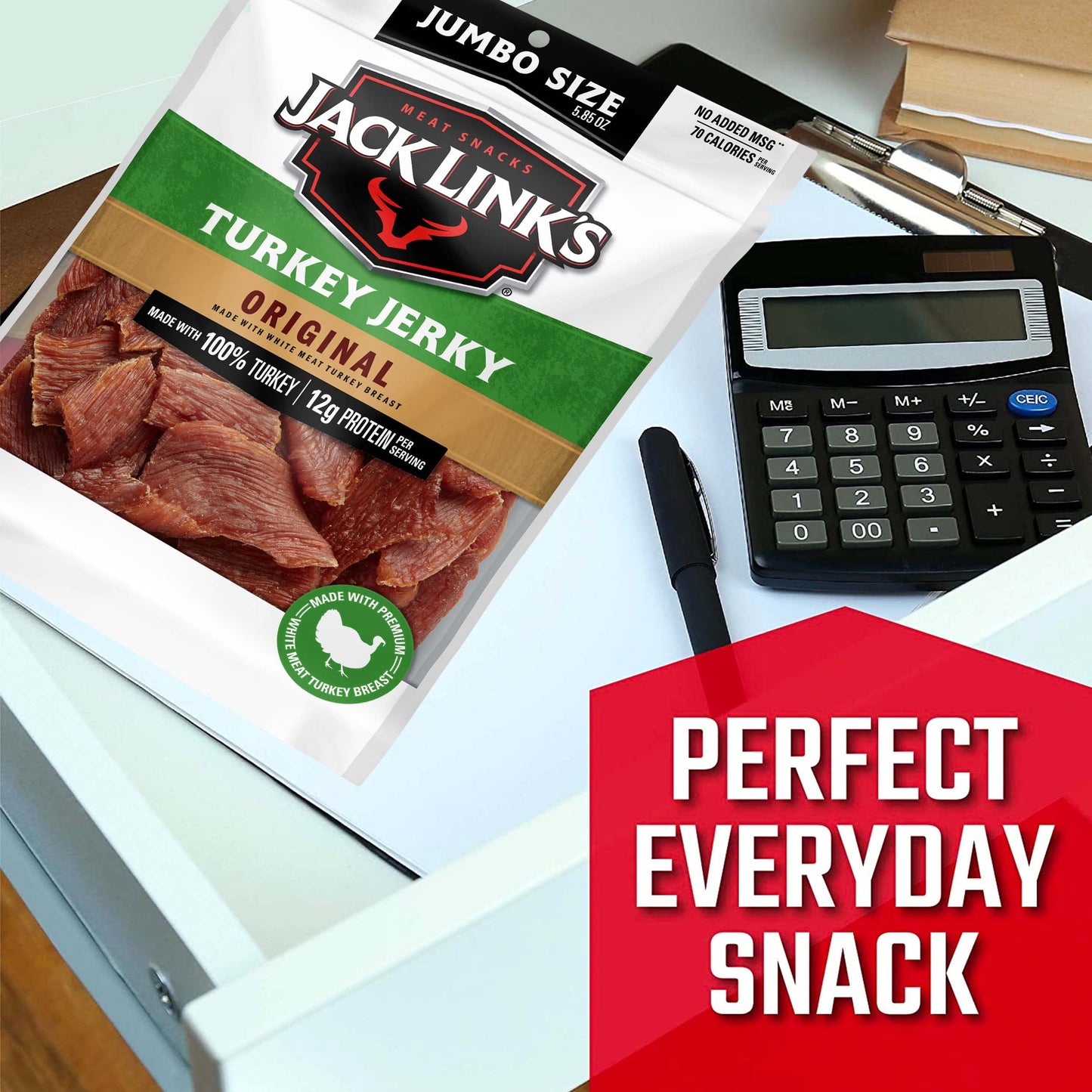 Jack Links Turkey Jerky, Original Flavor, 12g Protein, 5.85 oz Sharing Size Bag