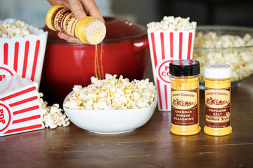 Amish Country Popcorn | Seasoning Variety Pack | BallPark Style ButterSalt - 5.5 oz & Cheddar Cheese - 4.7 oz Popcorn Seasoning