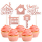 Rsstarxi Cupcake Toppers 30 Pack Rose Gold Housewarming Decorations Paper Model XM082