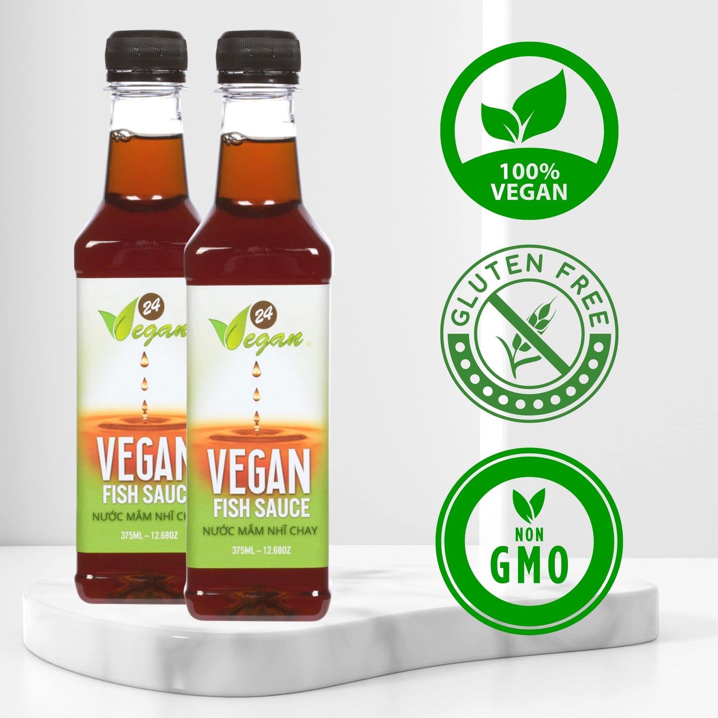 24Vegan Fish Sauces Premium Plant-Based Seasoning Sauce, All-Purpose Instant Flavor Boost, Gluten Free Fish Sauce, Gluten Free S
