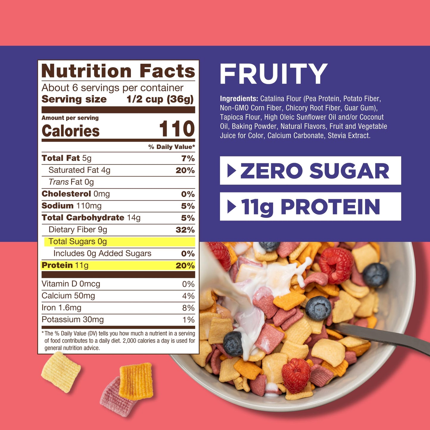 Catalina Crunch High Fiber Protein Cereal Variety Pack (6 Flavors) | Low Carb, Zero Sugar, Gluten Free, Fiber | Vegan Snacks/Food | Keto Friendly