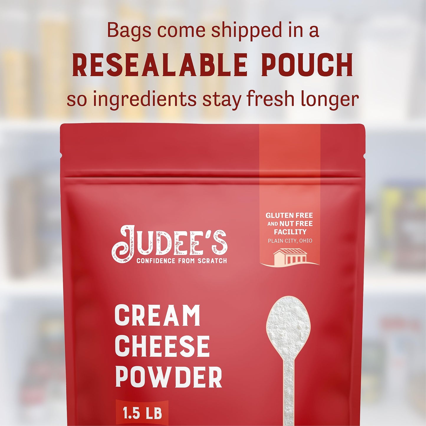 Judees Powdered Cream Cheese - Gluten-Free, Keto-Friendly - 1.5 lb (24 oz) - Ideal for Dips, Spreads, and Baking