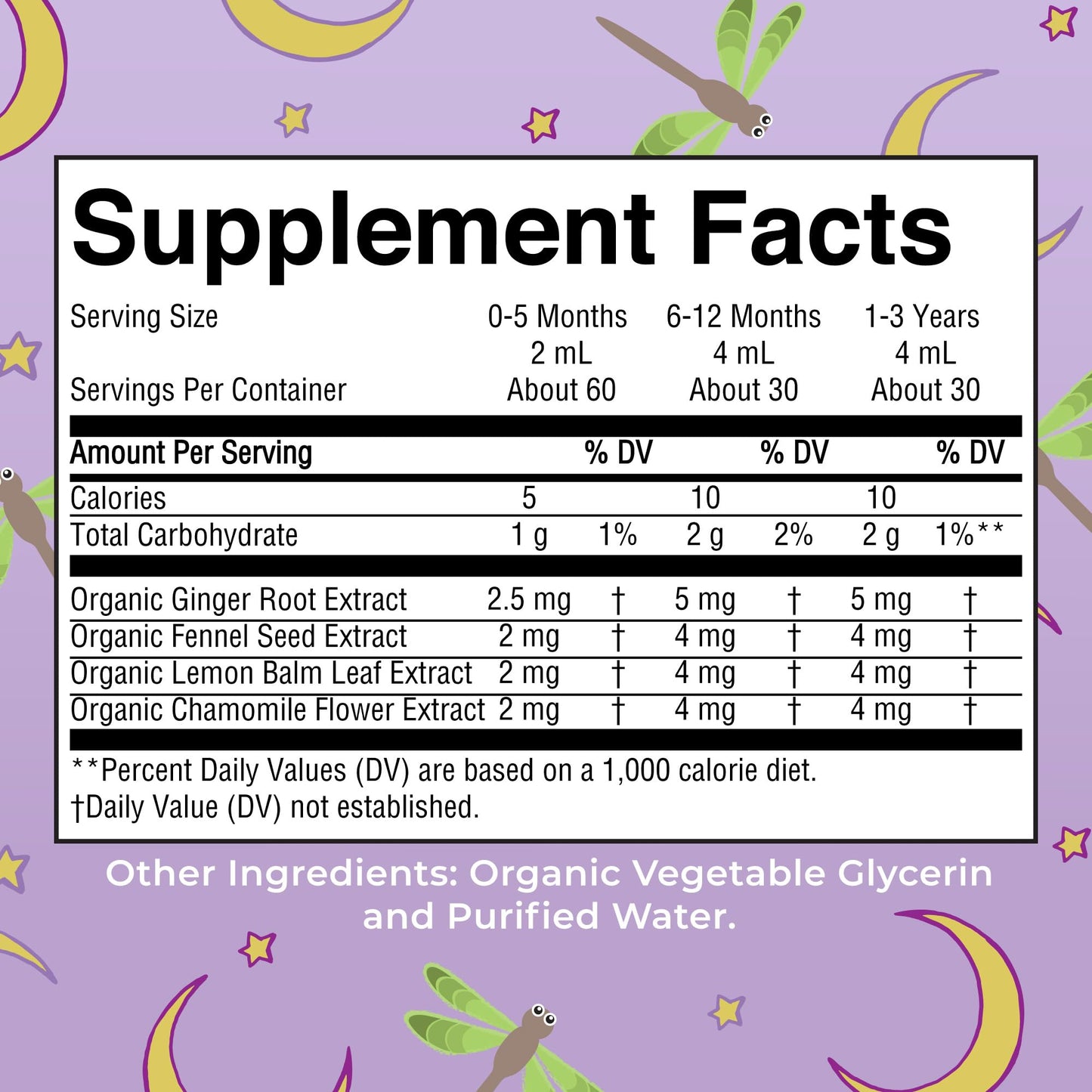MaryRuth Organics Nighttime Gripe Water for Babies, Herbal Blend, 4 Fl Oz, Vegan, Ages 0+, Ginger Root, Lemon Balm, Fennel Seed
