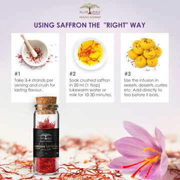All Naturals Super Negin Saffron 1G Aaa+ Grade | Souvenir Glass Bottle With Cork | Long Strand, Lasting Taste & Aroma | Natural