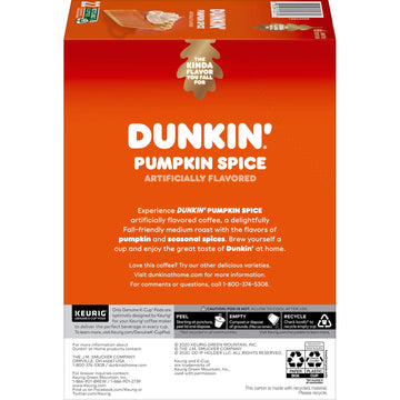 Dunkin' Pumpkin Spice Flavored Coffee, 22 Keurig K-Cup Pods