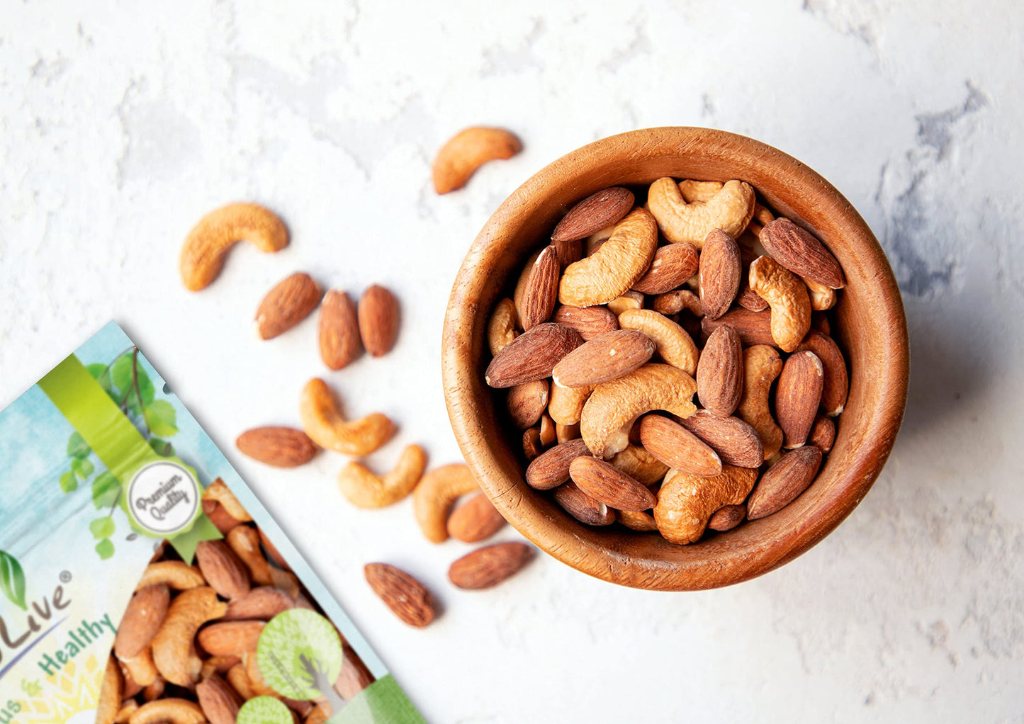 Almonds And Cashews Mix, 4 Pounds – Dry Roasted Nuts With Himalayan Salt, Protein Rich Trail Mix, Healthy Vegan Snack, No Oils And Preservatives, Good Source Of Fiber. Bulk