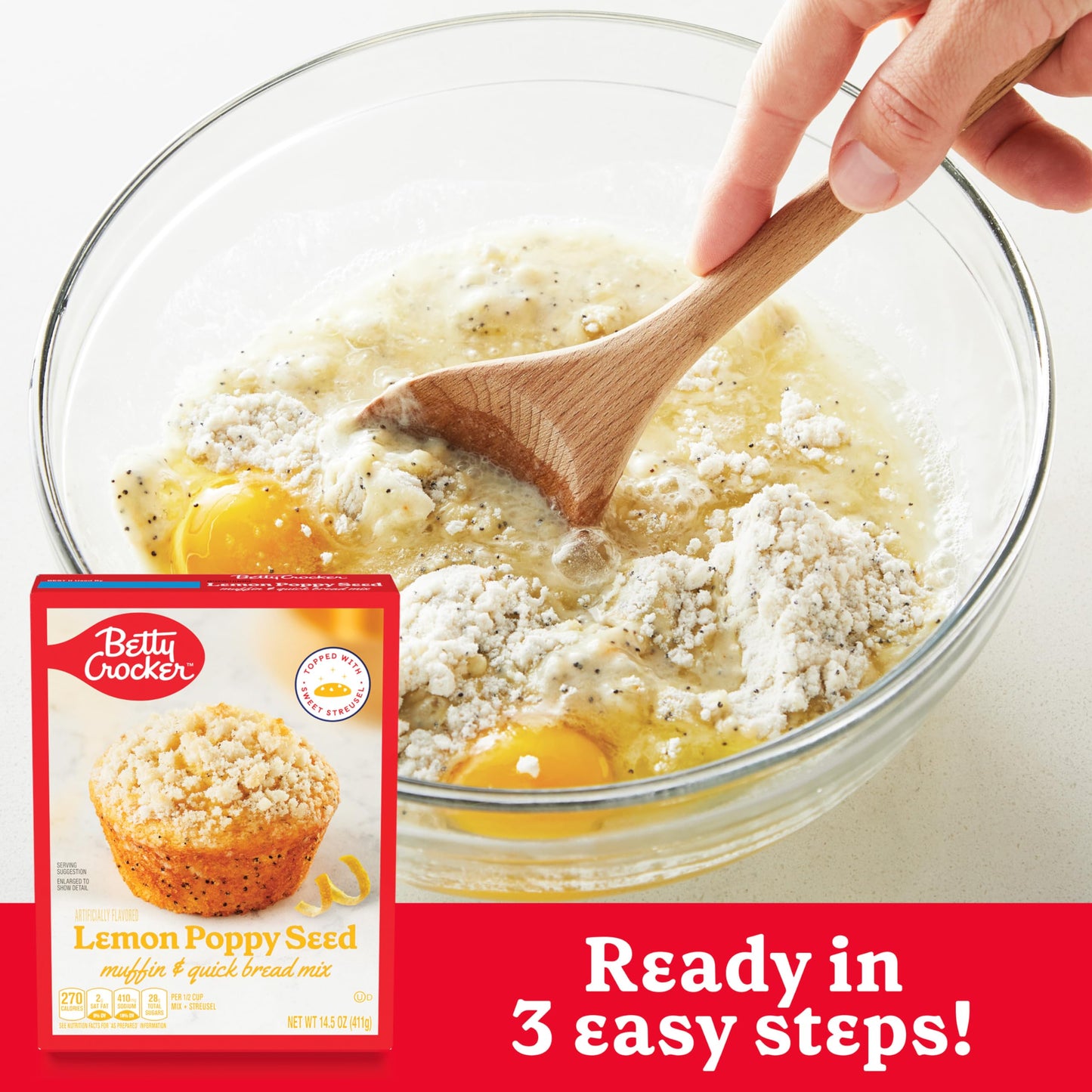 Betty Crocker Muffin And Quick Bread Mix, Lemon Poppy Seed With Streusel, 14.5 Oz (Pack Of 12)