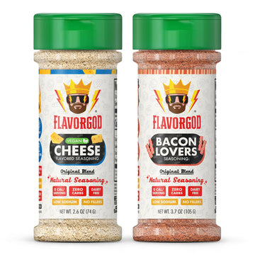 Flavor God Bacon and Cheese Spices Combo Pack of 2 - All Natural Seasoning Gift Set
