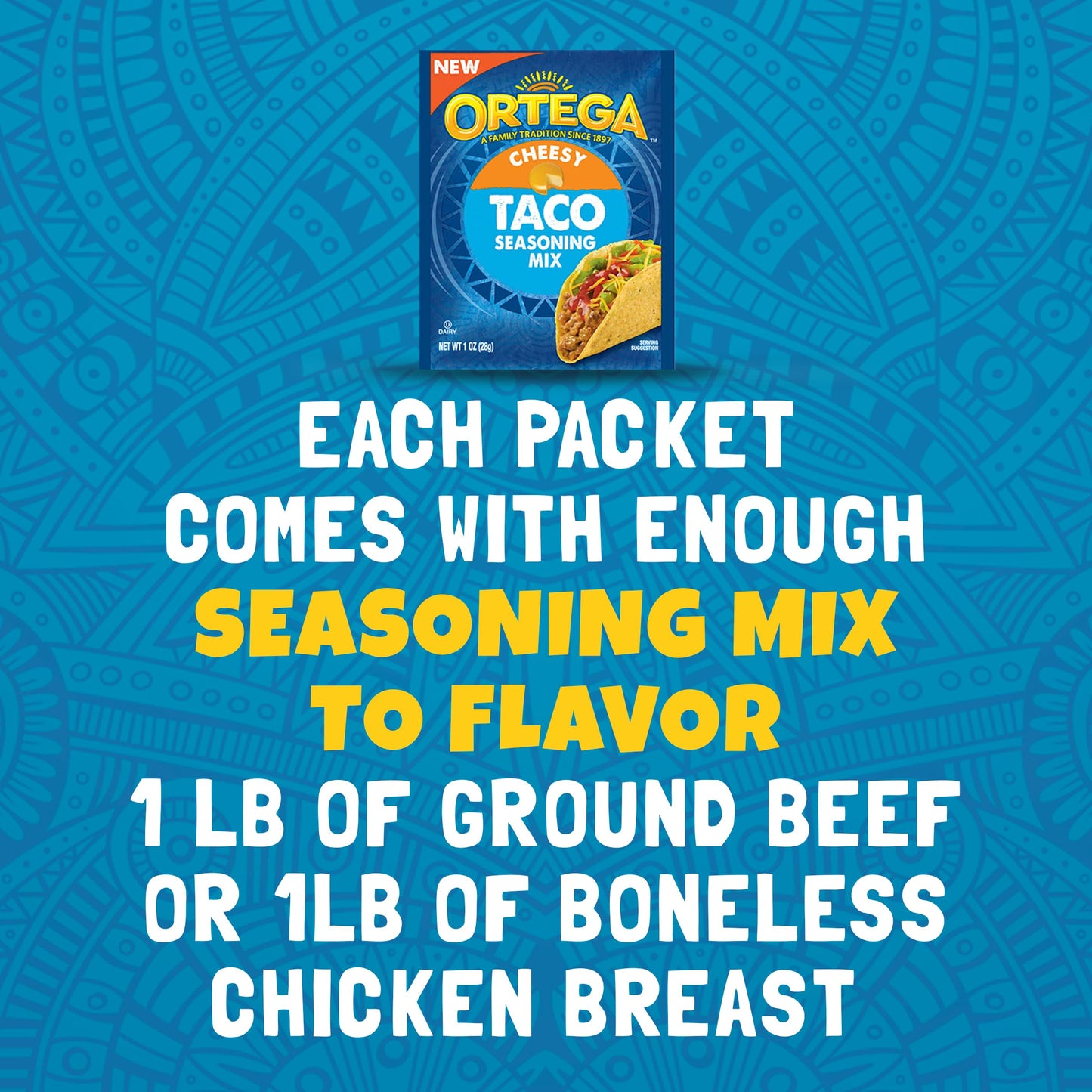 Ortega Seasoning Mix, Cheesy Taco Seasoning, 1 Ounce